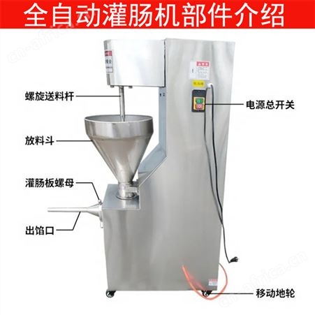 全自动商用不锈钢腊肠灌装机器立式火腿肠机电动香肠机