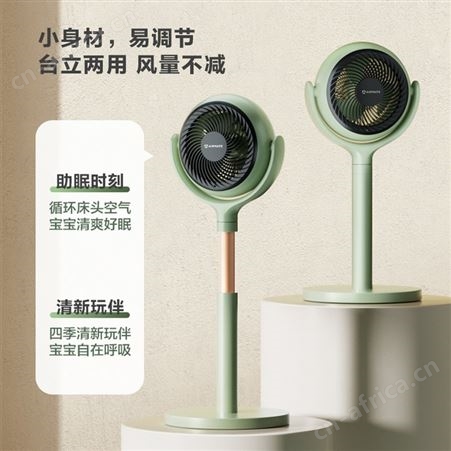 艾美特空气循环扇电风扇落地直流家用节能省电升降摆头负离子净化