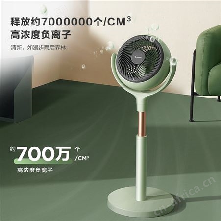 艾美特空气循环扇电风扇落地直流家用节能省电升降摆头负离子净化