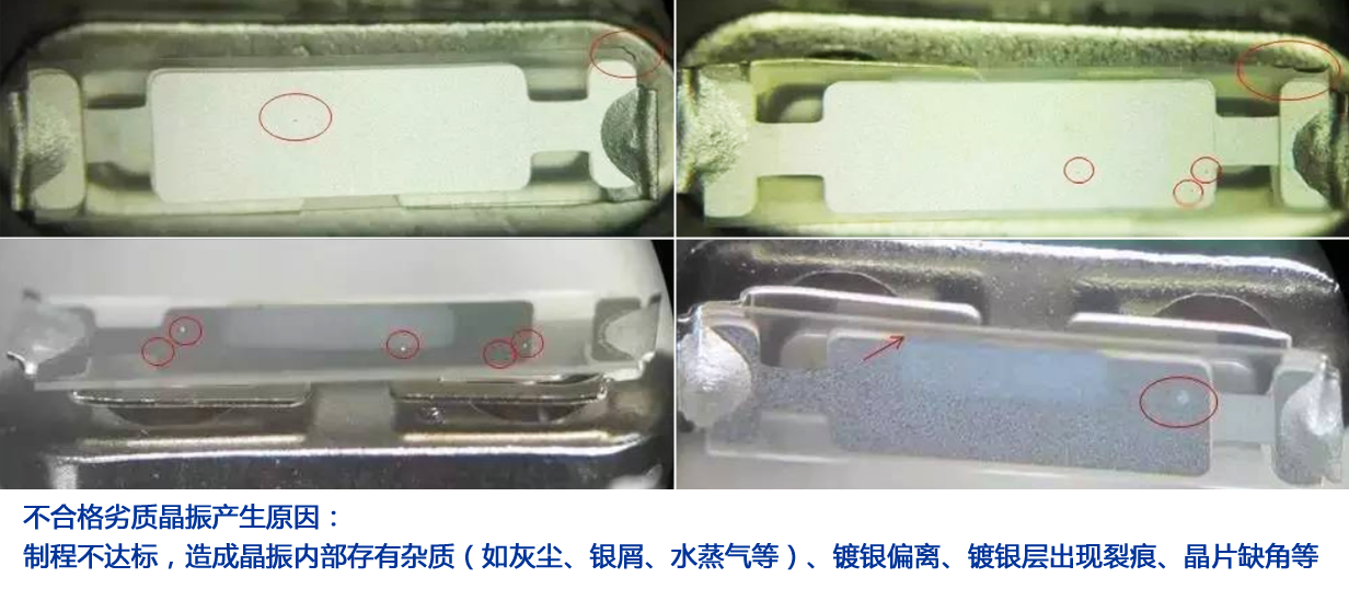 劣质不合格晶振参数异常及对电路影响(含晶振不良品解剖图)