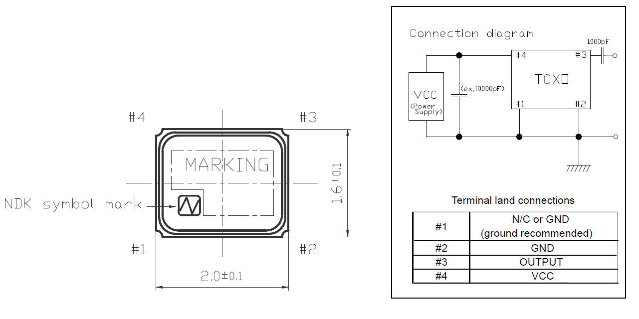 TCXO2016温补晶振32MHz规格书与使用说明 TCXO2016温补晶振32MHz规格书与使用说明